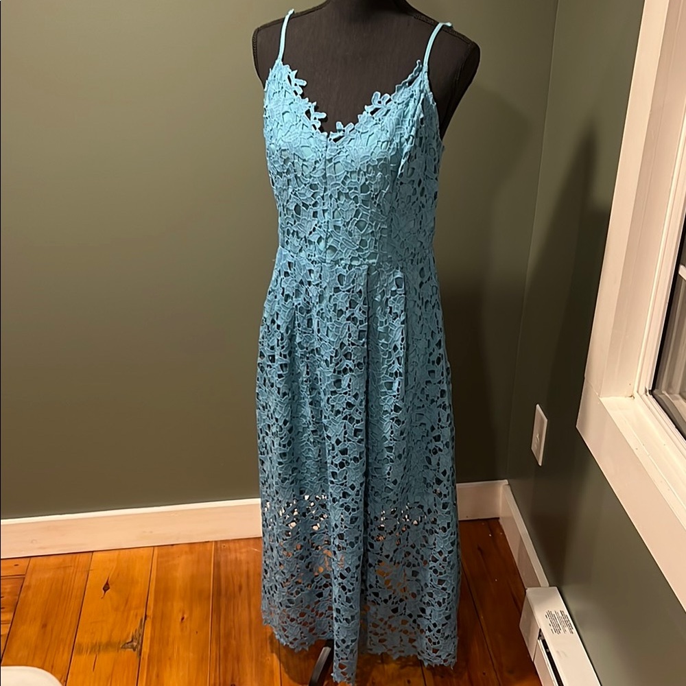 Astr Blue Spaghetti Strap Midi Sundress
